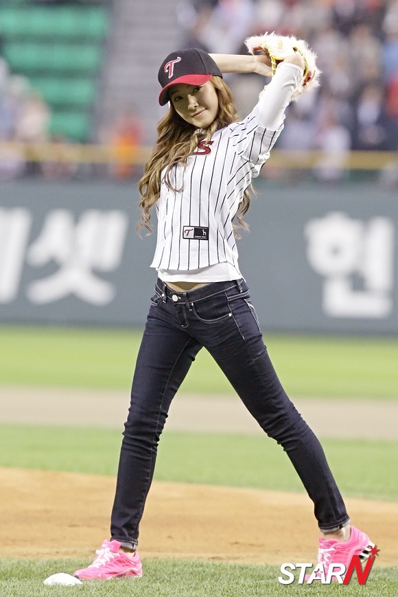 Updated: Jessica Throws Opening Pitch at a Baseball Game